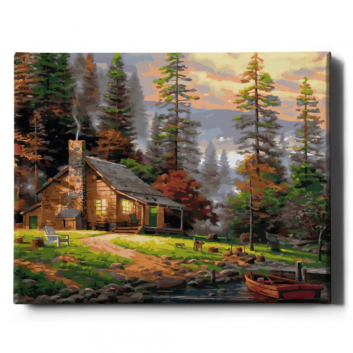 Malowanie Po Numerach Zestaw Dom w lesie 40x50