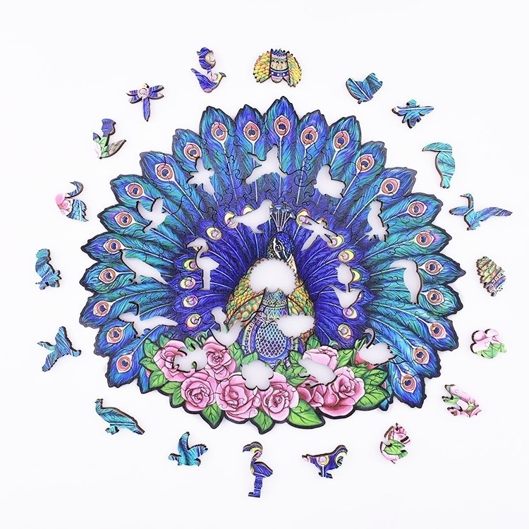 Puzzle Drewniane Piękny Paw A3