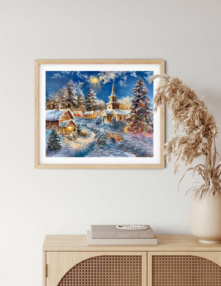 Haft Diamentowy Świąteczne Miasteczko 40x50