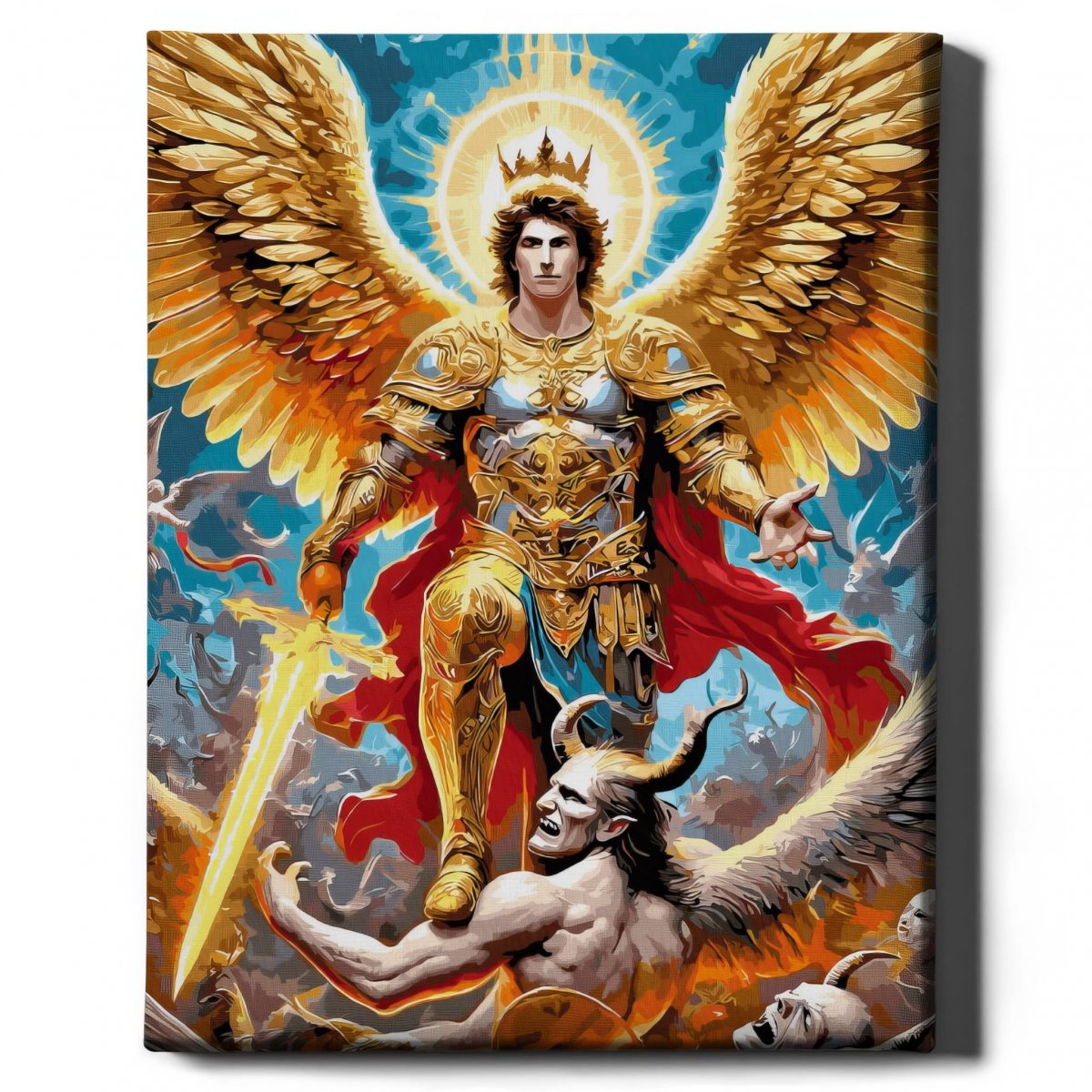 Malowanie Po Numerach Zestaw Gniew Anioła 40x50 Złota Farba