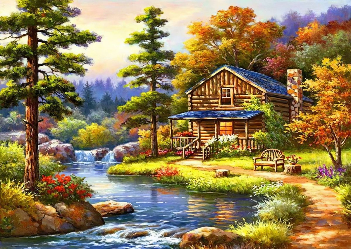 Haft Diamentowy Leśna Oaza 30x40 cm