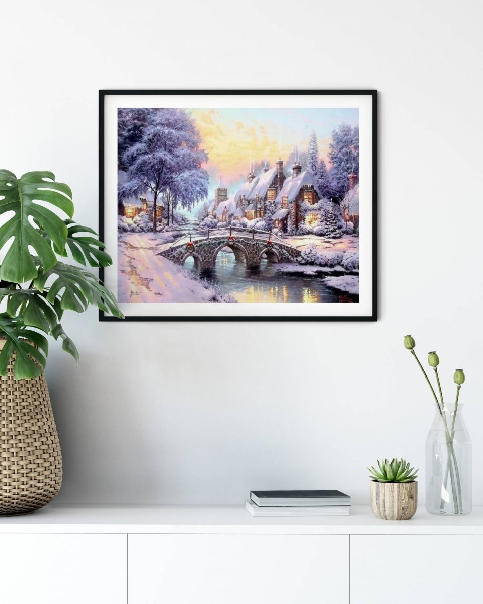 Haft Diamentowy Zimowe Miasteczko 30x40 cm