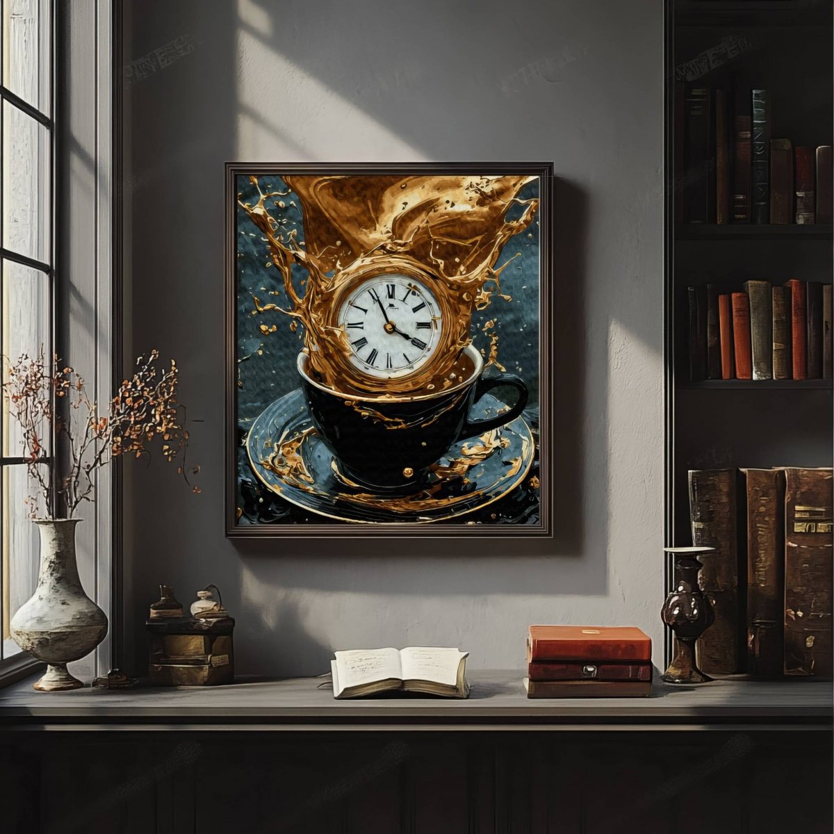 Malowanie Po Numerach Zestaw Czas na Kawę 40x50 Złota Farba