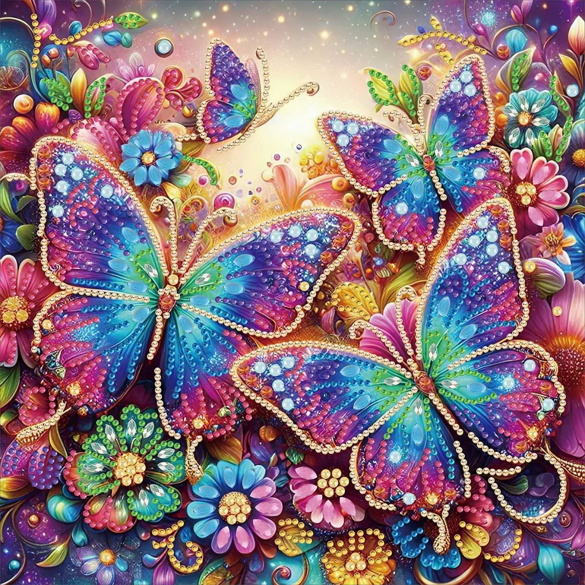 Haft Diamentowy Zjawiskowe Motyle 30x30 cm