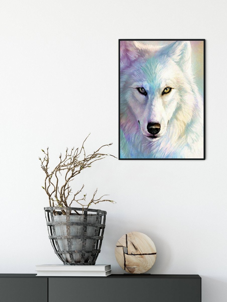 Haft Diamentowy Biały Wilk 30x40 cm