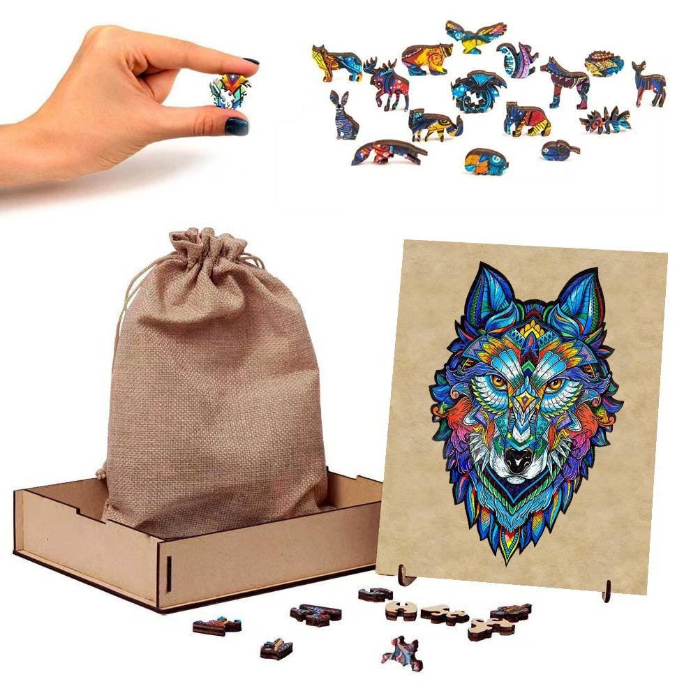 Puzzle Drewniane Magiczny Wilk A3