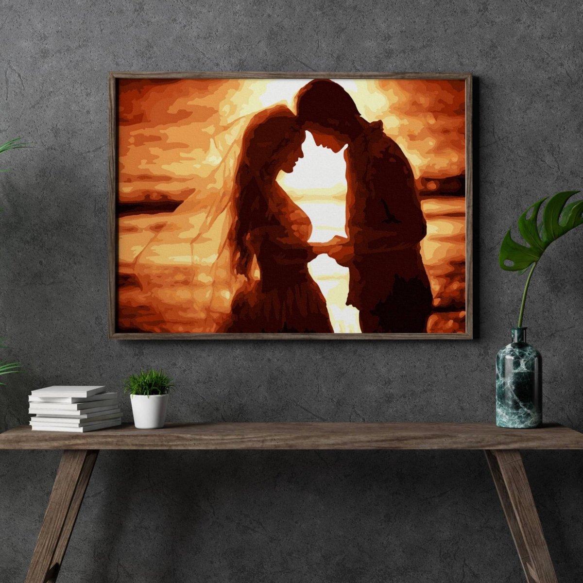 Malowanie Po Numerach Zestaw Para o Zachodzie Słońca 40x50