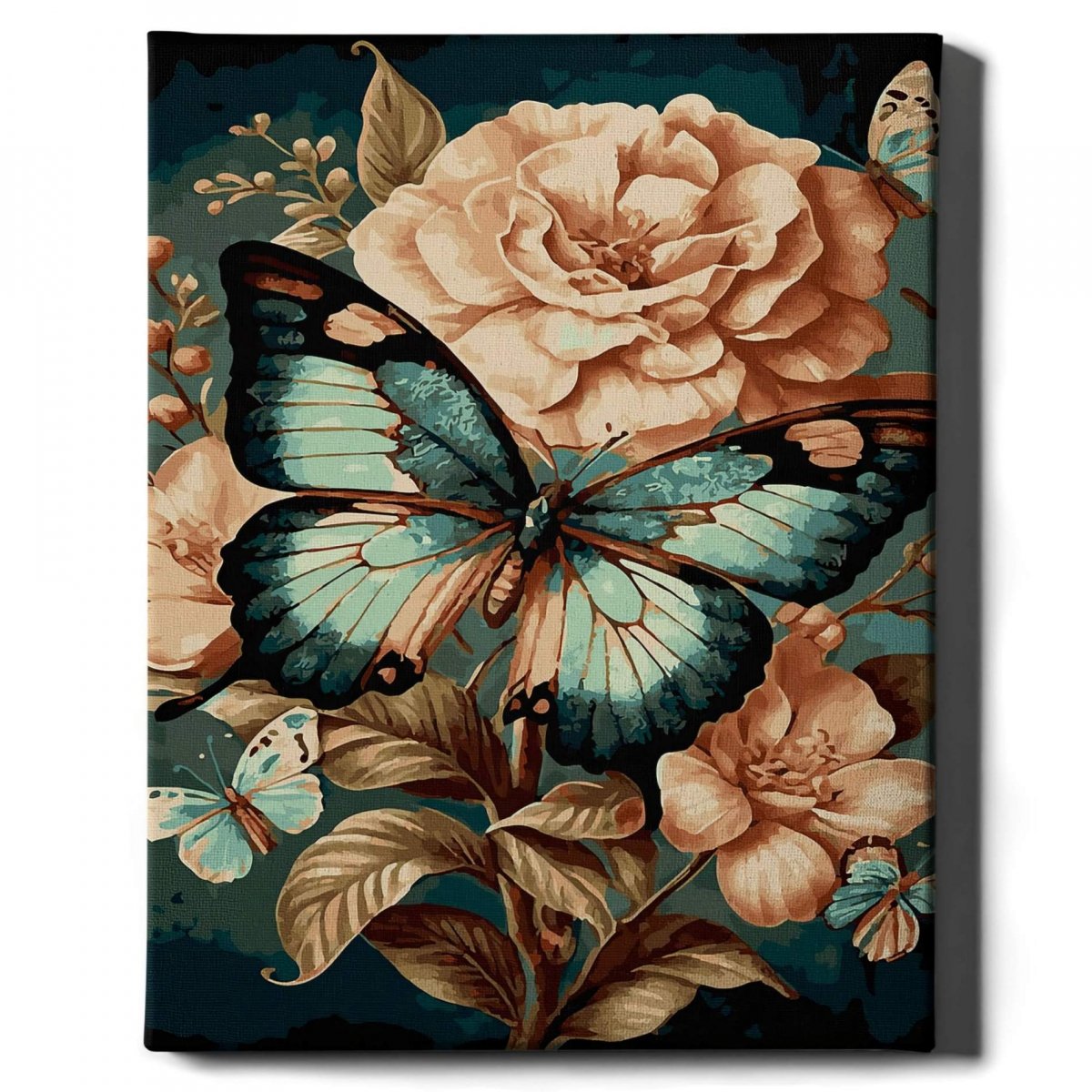 Malowanie Po Numerach Zestaw Motyl na Kwiatku 40x50