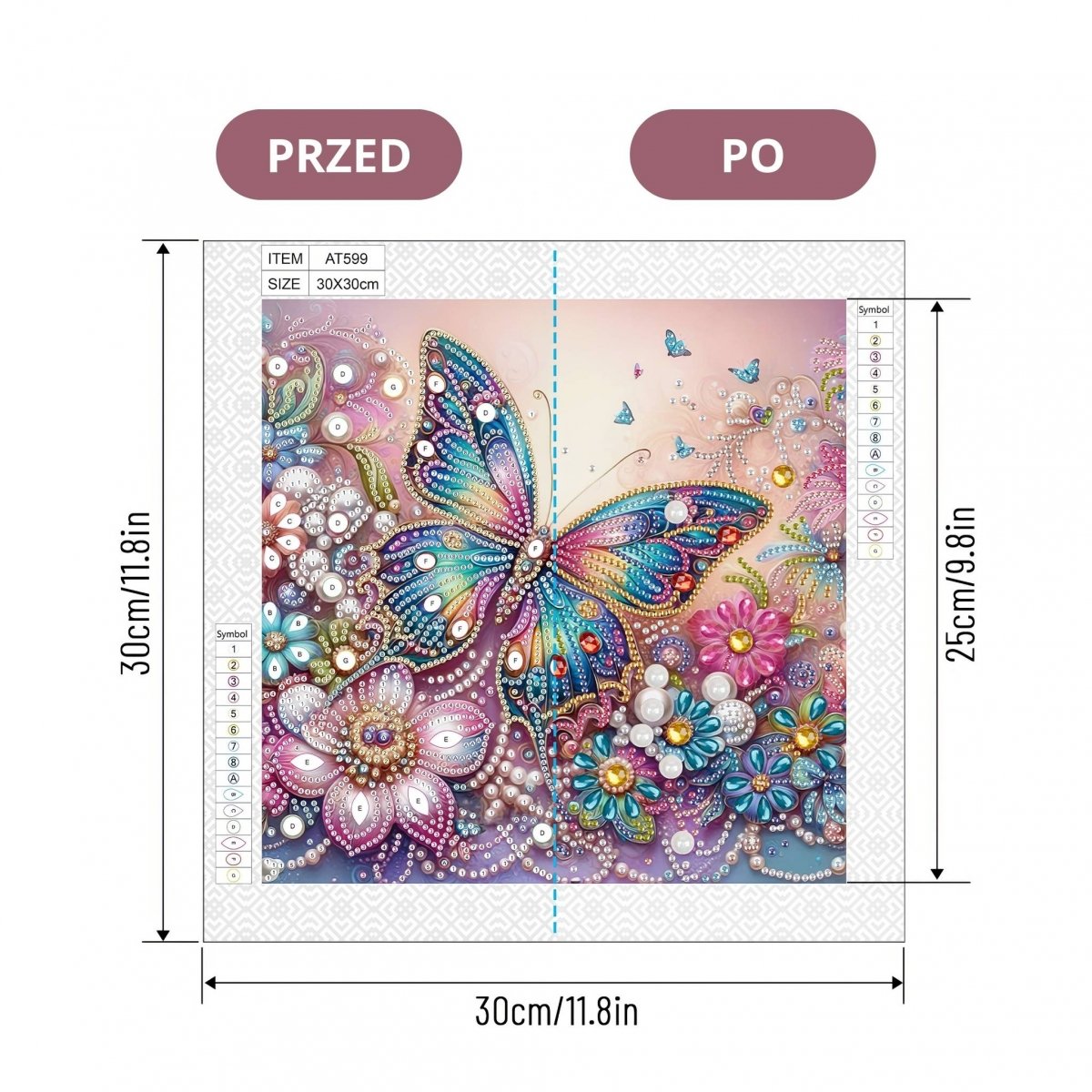 Haft Diamentowy Taniec Motyla 30x30 cm