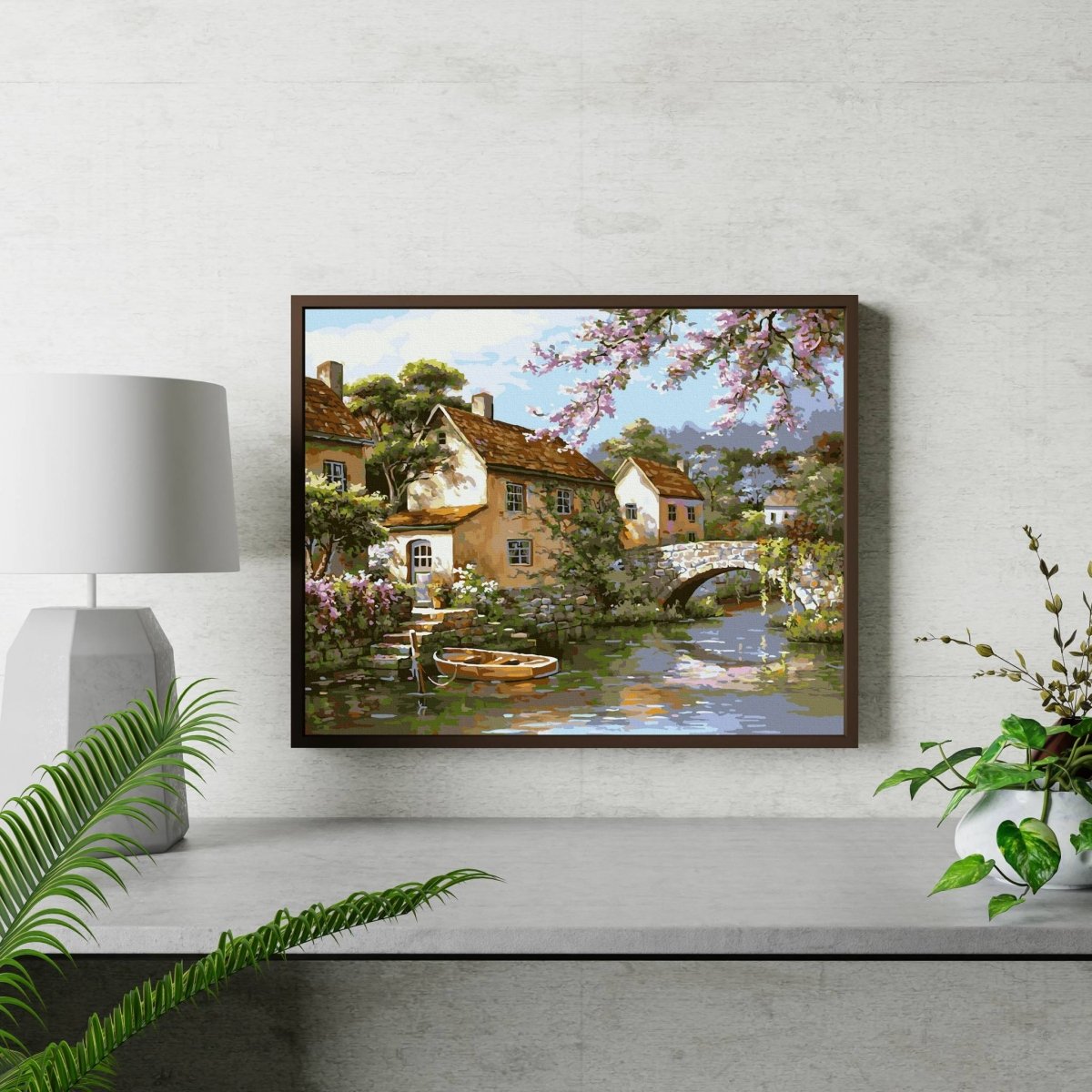 Malowanie Po Numerach Zestaw Most nad Rzeką 40x50