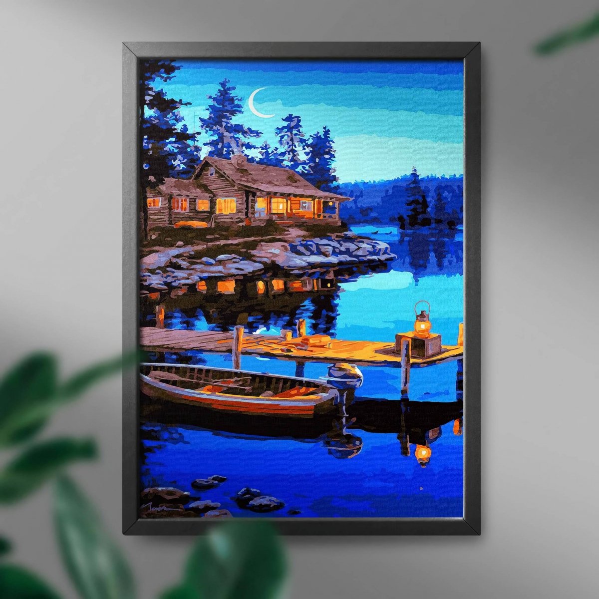Malowanie Po Numerach Zestaw Domek nad Jeziorem 40x50
