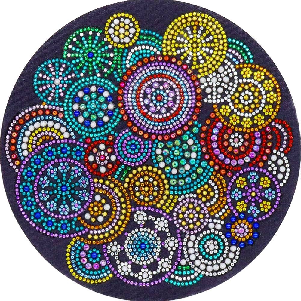 Haft Diamentowy Kolorowe Okręgi 30x30cm