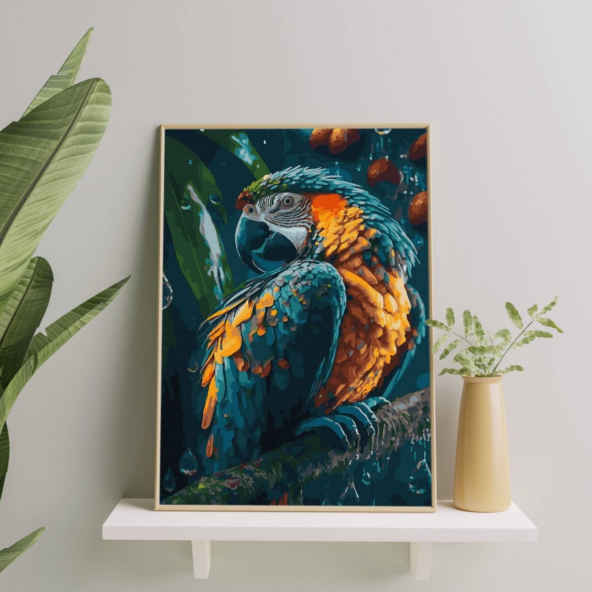 Malowanie Po Numerach Zestaw Piękna papuga 40x50