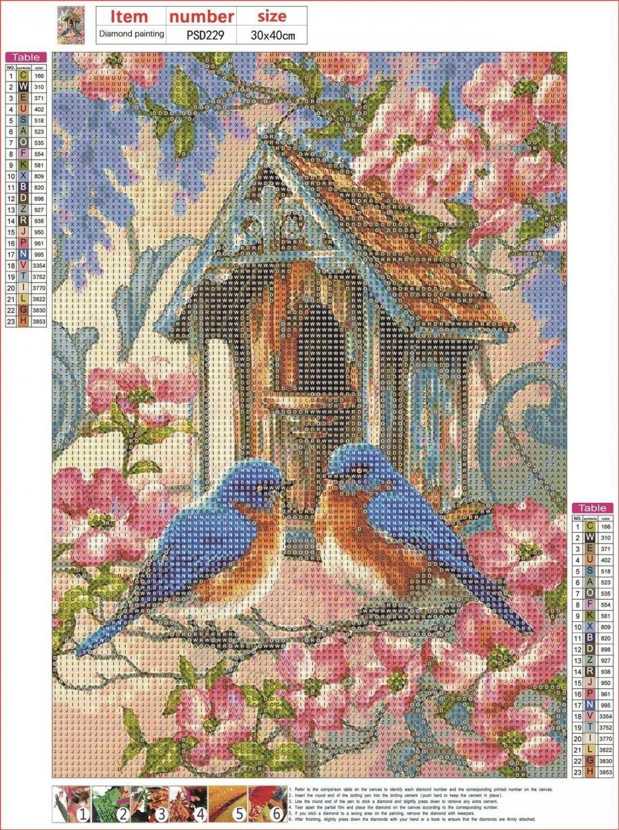 Haft Diamentowy Niebieskie Modraszki 30x40 cm