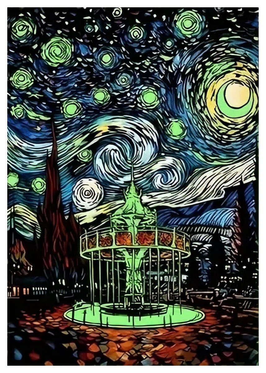Świecąca w Ciemności Zdrapka Park Rozrywki 40x28 cm 