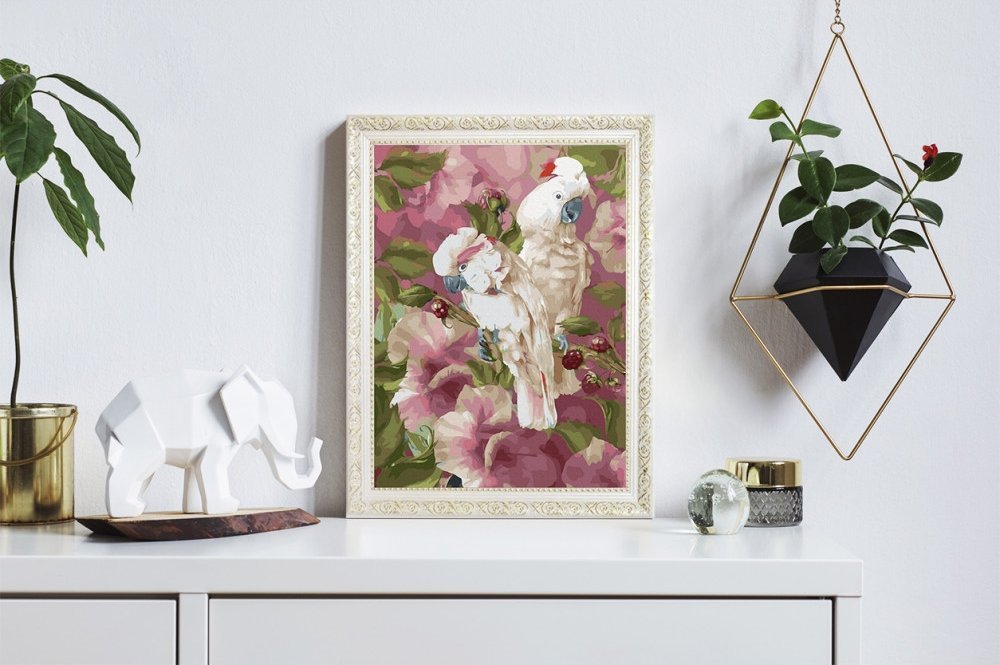 Malowanie Po Numerach Zestaw Papugi 40x50