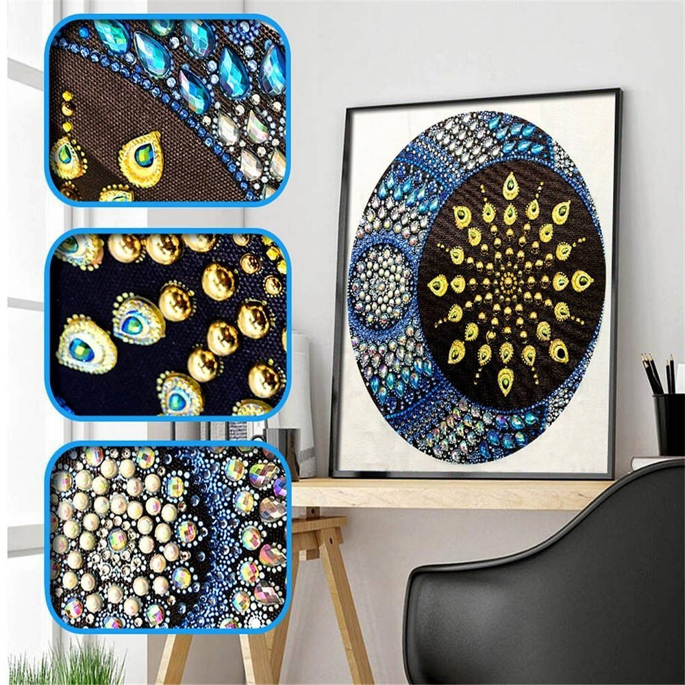 Haft Diamentowy Mandala Słońce i Księżyc 30x30cm