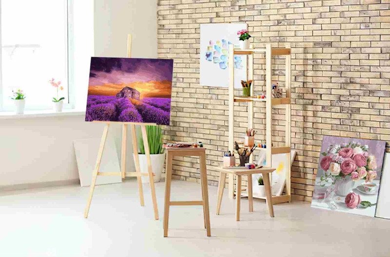 Malowanie Po Numerach Zestaw Lawendowy Dom 40x50