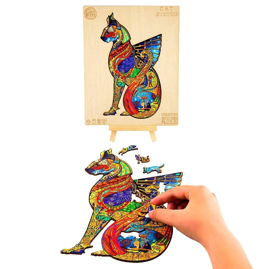 Puzzle Drewniane KOT FARAON M