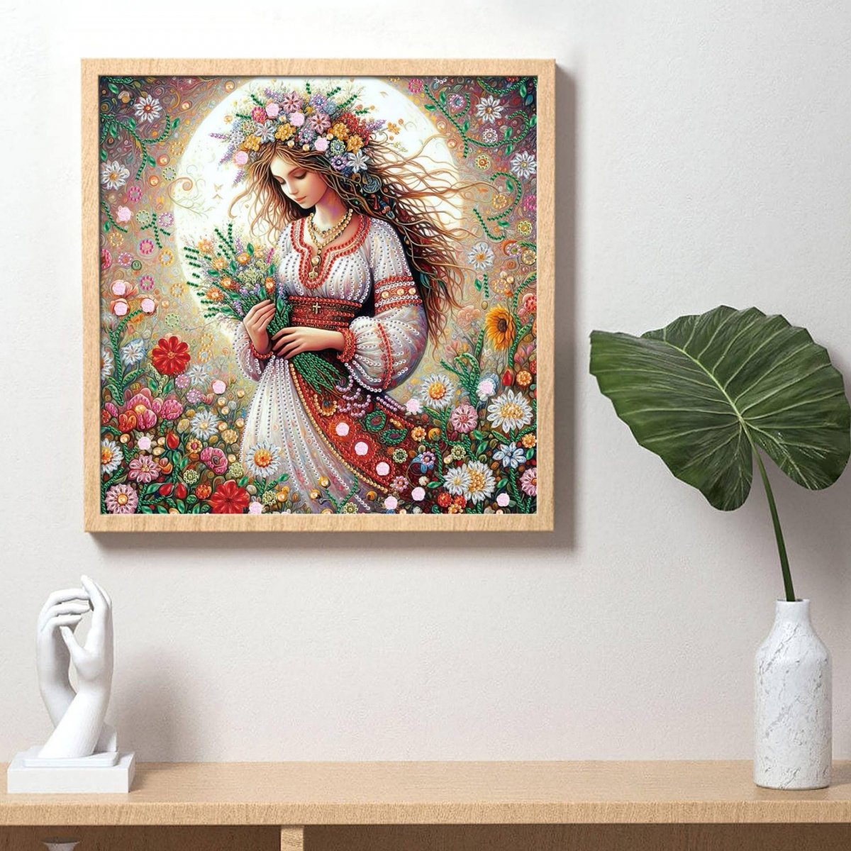 Haft Diamentowy Słowiańska Kobieta 40x40 cm