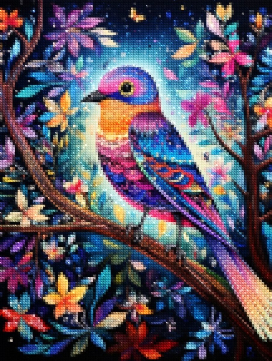 Haft Diamentowy Ptak - Kolory Natury 30x40 cm