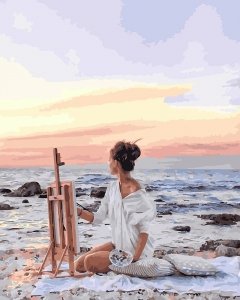 Malowanie Po Numerach Zestaw Świt na Wybrzeżu 40x50