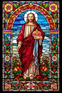 Haft Diamentowy Jezus - Witraż Zbawiciela 45x70 cm