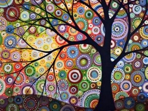 Haft Diamentowy Drzewo Tysiąca Kolorów 45x55 K