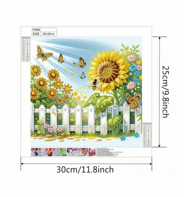 Haft Diamentowy Słoneczny Dzień 30x30 cm