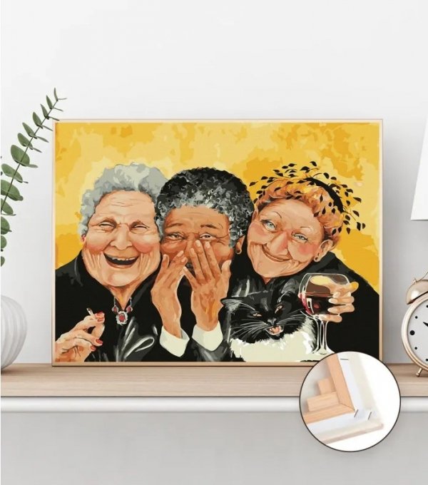 Malowanie Po Numerach Zestaw Babcie na Wakacjach 40x50