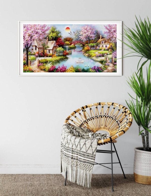 Haft Diamentowy Sielski Obrazek 100x50