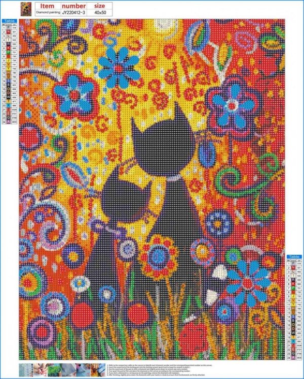 Haft Diamentowy Zaczarowane Kotki 40x50