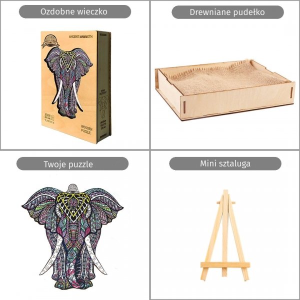 Puzzle Drewniane Antyczny Mamut L