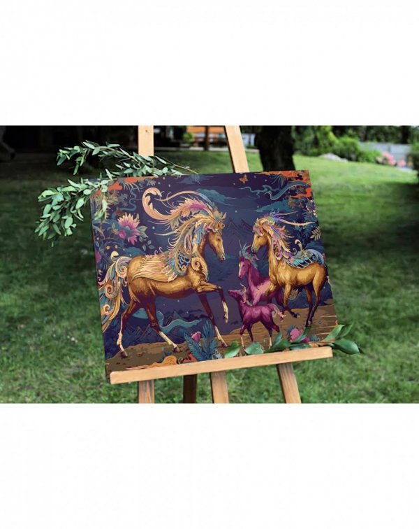 Malowanie Po Numerach Zestaw Bajeczne Konie 40x50