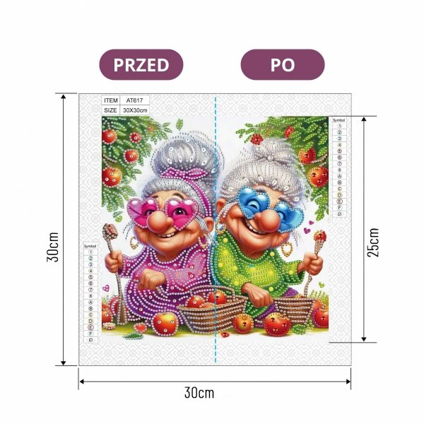 Haft Diamentowy Jabłkowe Babcie 30x30 cm