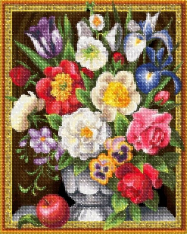 Haft Diamentowy Moc Kwiatów 40x50