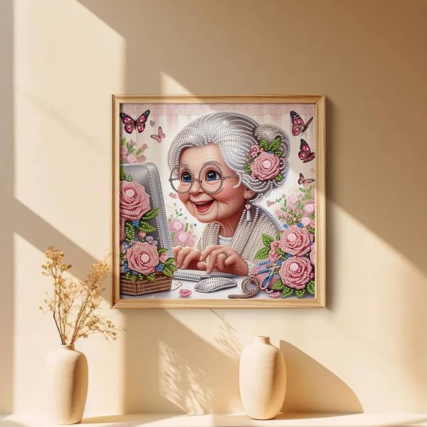 Haft Diamentowy Internetowa Babcia 30x30 cm
