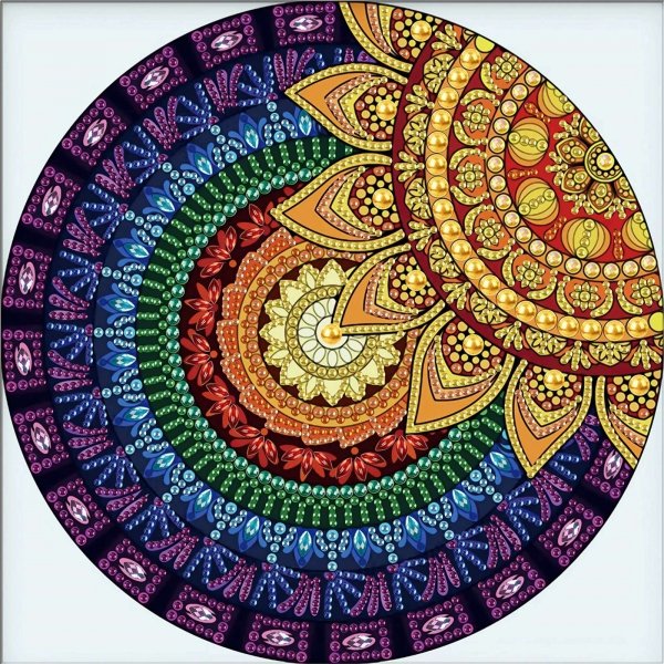 Haft Diamentowy Mandala Słońca 30x30 cm