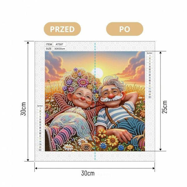 Haft Diamentowy Złote Lata 30x30 cm