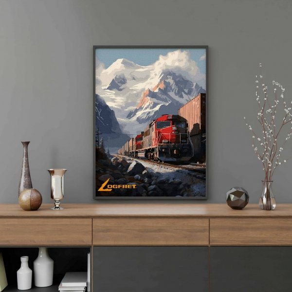Malowanie Po Numerach Zestaw Pociąg w Górach 40x50