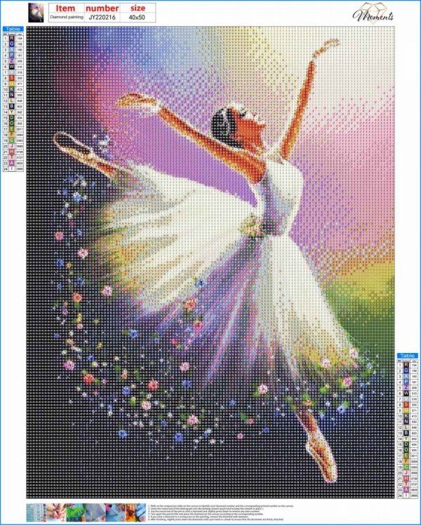 Haft Diamentowy Baletnica 40x50