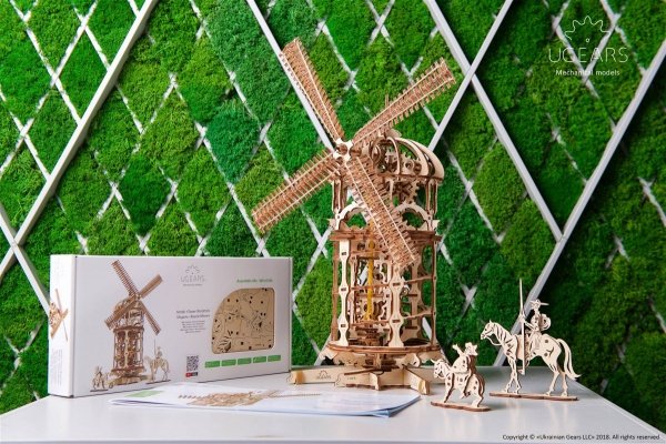 Puzzle 3D Drewniane Wieża-Młyn Wiatrakowy uGEARS