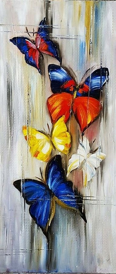 Haft Diamentowy Barwne Motyle 50x110 cm