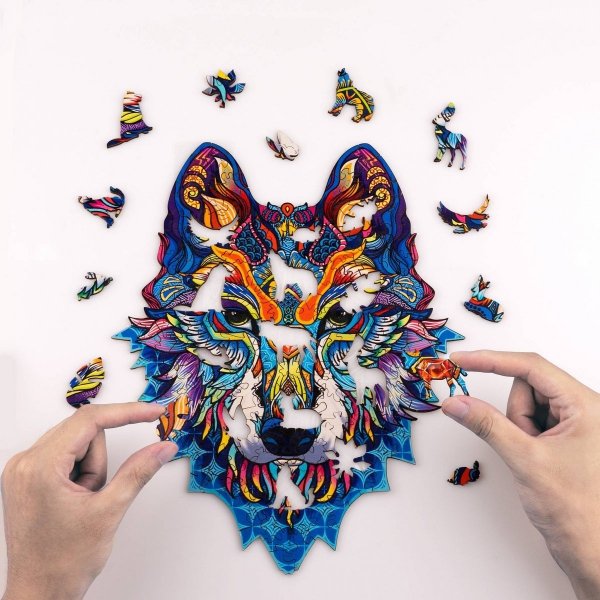 Puzzle Drewniane Śnieżny Wilk L