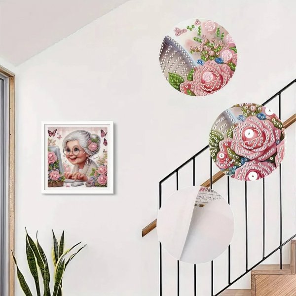 Haft Diamentowy Internetowa Babcia 30x30 cm