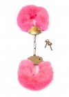 Furry Cuffs solidne kajdanki z grubym różowym futerkiem