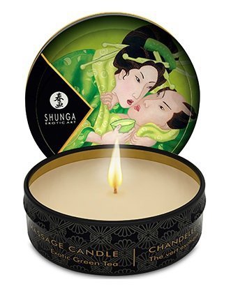 Świeczka do masażu erotycznego Shunga zielona herbata