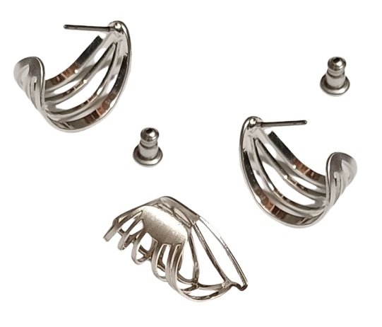 Kolczyki Silver Ear Cuff + nausznica - PILGRIM