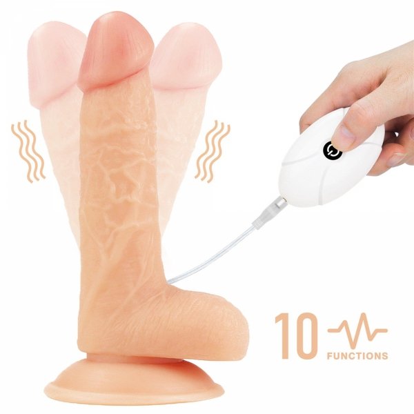 Strap-on Ingen realistyczny penis z 10 programami wibracji