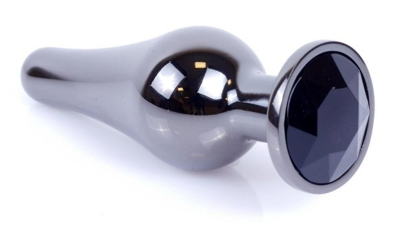 Metal Dark klasyczna wtyczka analna z czarnym kryształkiem